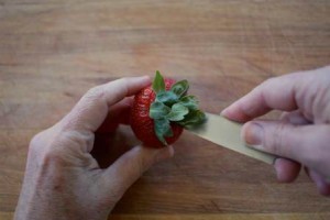 Hulling Strawberries using a Knife
